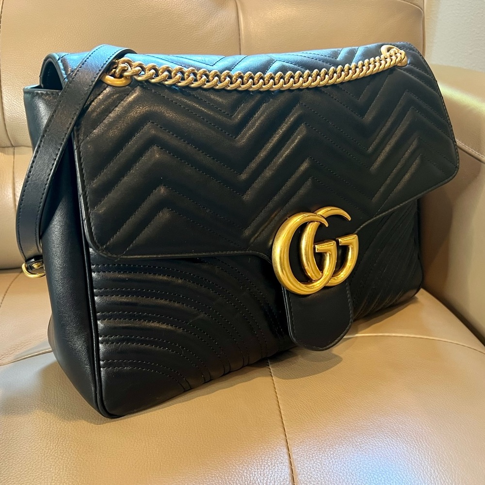 SOLD x x Gucci Calfskin Matelasse Large GG Marmont Shoulder Bag - Picture 6 of 17